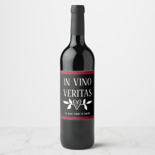 I VINO VERITAS 'i vin finns det sanning ", Vinflaska Etikett