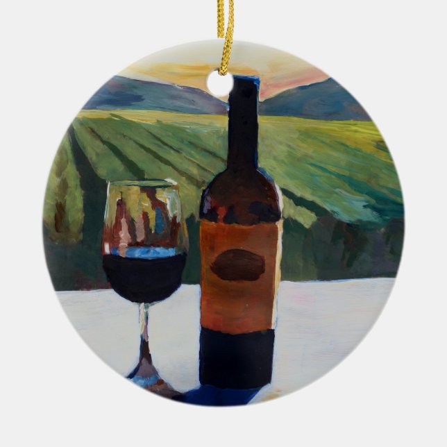 I Vino Veritas - sanningen är i vinet Julgransprydnad Keramik (Framsidan)