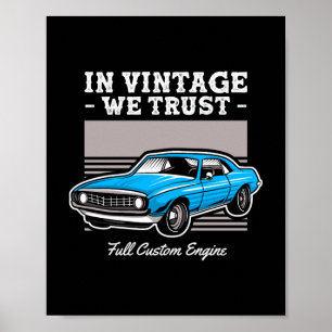 I Vintage Vi Litar Muscle Car Design Poster