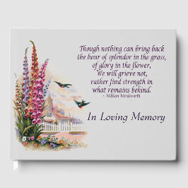 I Vintagen Cowbell Flowers and Birds of Loving Mem Gästböcker