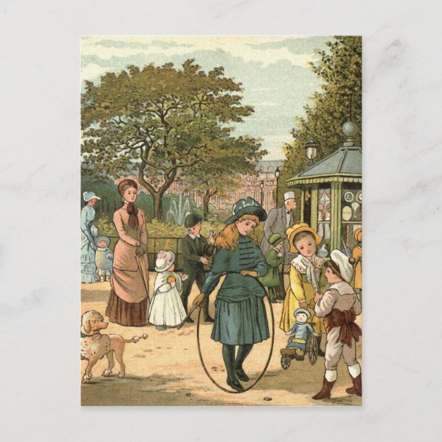 I Vintagen Park Illustration Vykort (Framsida)