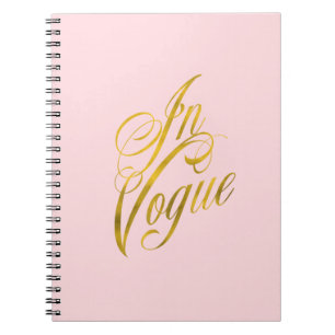 I Vogue Quote Faux Gold Foil Metallic Mode Anteckningsbok
