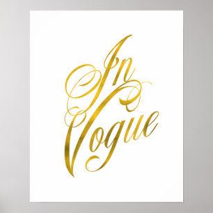 I Vogue Quote Faux guldfoil Metallic Mode Poster