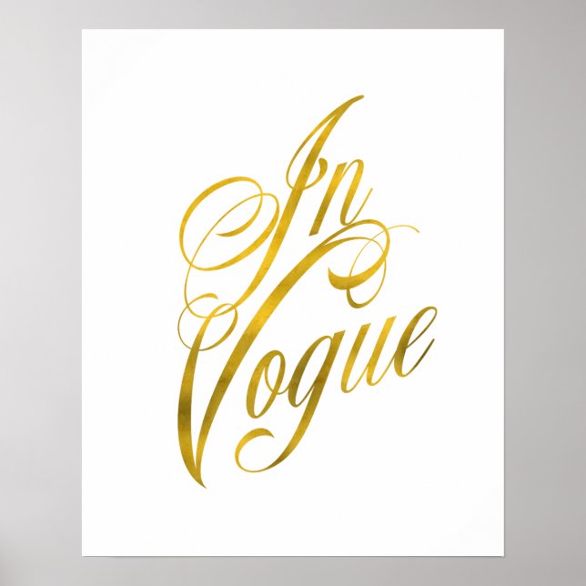 I Vogue Quote Faux guldfoil Metallic Mode Poster (Framsidan)