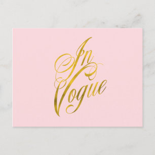 I Vogue Quote Faux guldfoil Metallic Mode Vykort