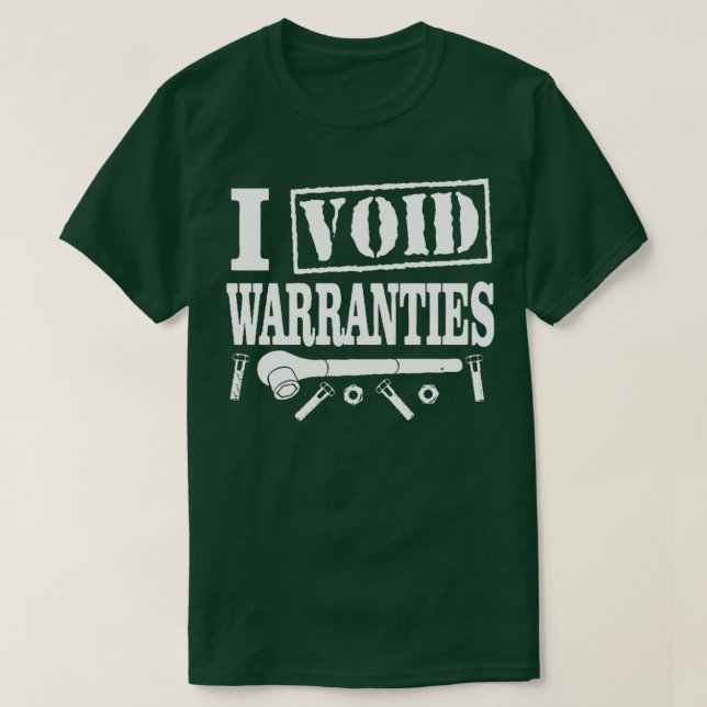 I Void Warranties Funny Mechanic  T Shirt (Design framsida)