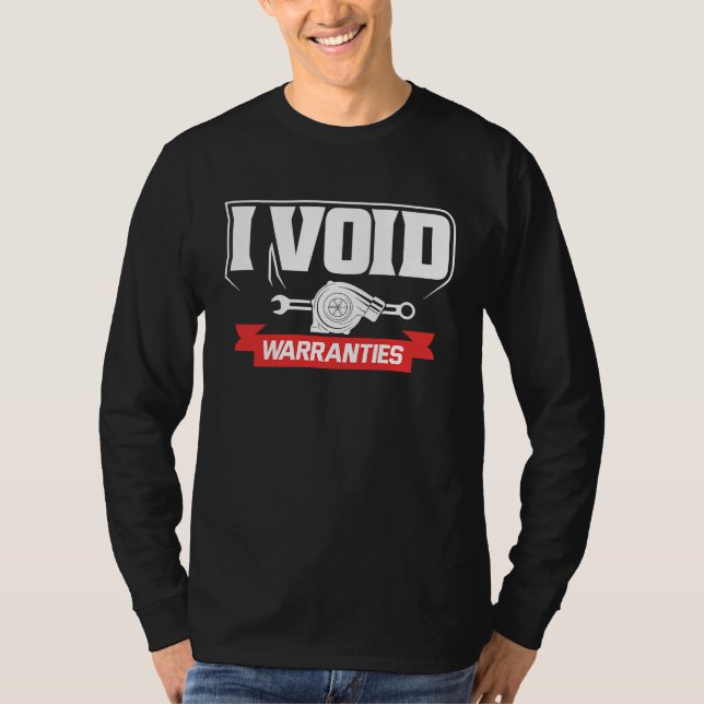 I void Warranties  Mechanics T Shirt (Framsida)