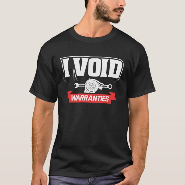 I void Warranties  Mechanics T Shirt (Framsida)