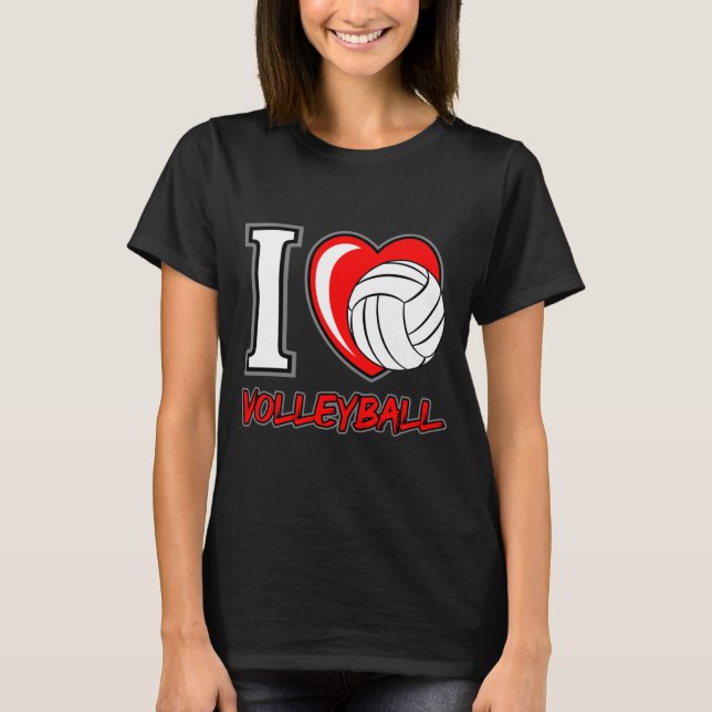 I volleyball i kärlek - Volleyball-slogans och cit T Shirt (Framsida)