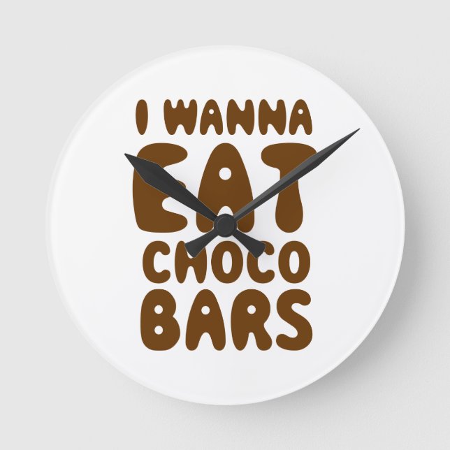 I Wanna Eat Choco Pub Rund Klocka (Framsida)