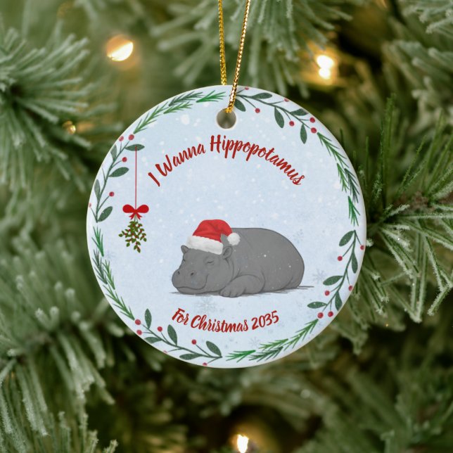 I Wanna Hippopotamus For Christmas ornament (Träd)