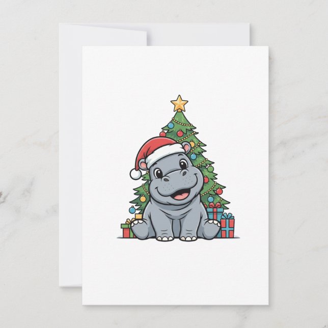 I want a Hippo -  Greeting Card Julkort (Framsida)