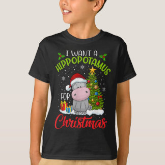 i want a hippopotamus christmas xmas hippo kid t shirt