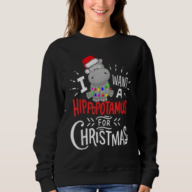 I Want A Hippopotamus For Christmas  Hippo Xmas Pa T Shirt (Framsida)