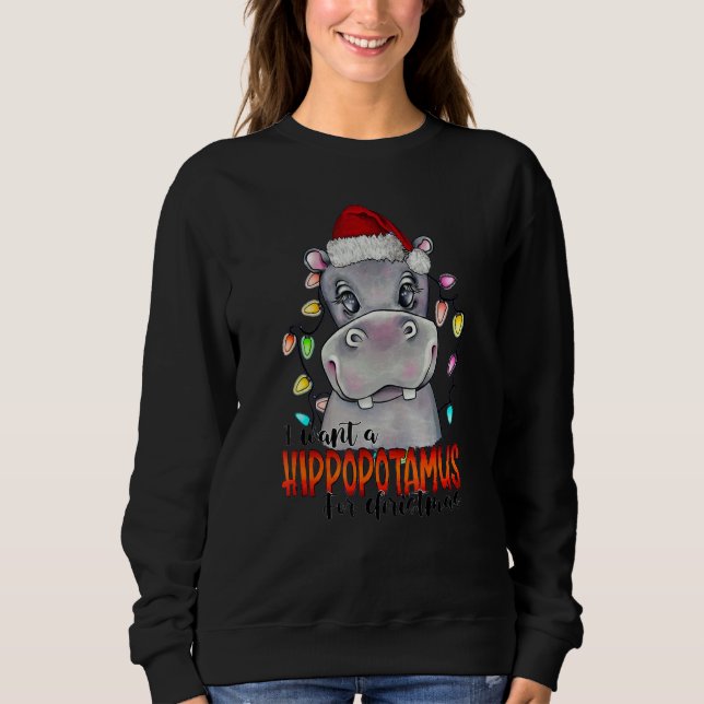I Want A Hippopotamus For Christmas Santa Hippo Xm T Shirt (Framsida)