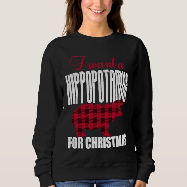 I Want A Hippopotamus For Christmas T Shirt (Framsida)