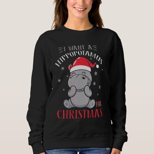 I Want A Hippopotamus For Christmas  Xmas Hippo 1 T Shirt (Framsida)