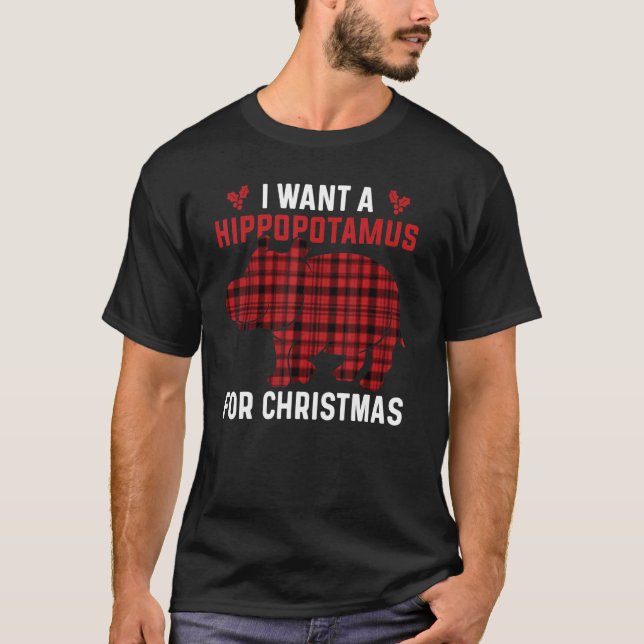 I Want A Hippopotamus For Christmas Xmas Hippo 2 T Shirt (Framsida)