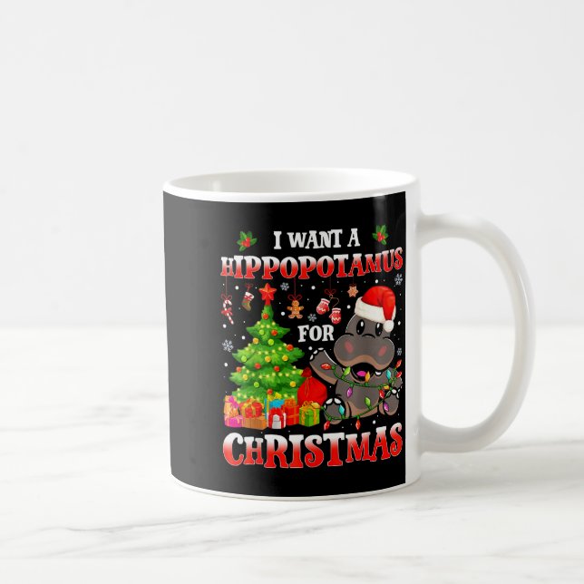 I Want A Hiptamus Christmas Funny Xmas Hip Lover  Kaffemugg (Höger)