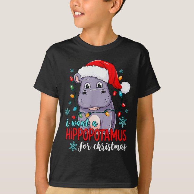 I Want A Hiptamus For Christmas Cute Christmas Cos T Shirt (Framsida)