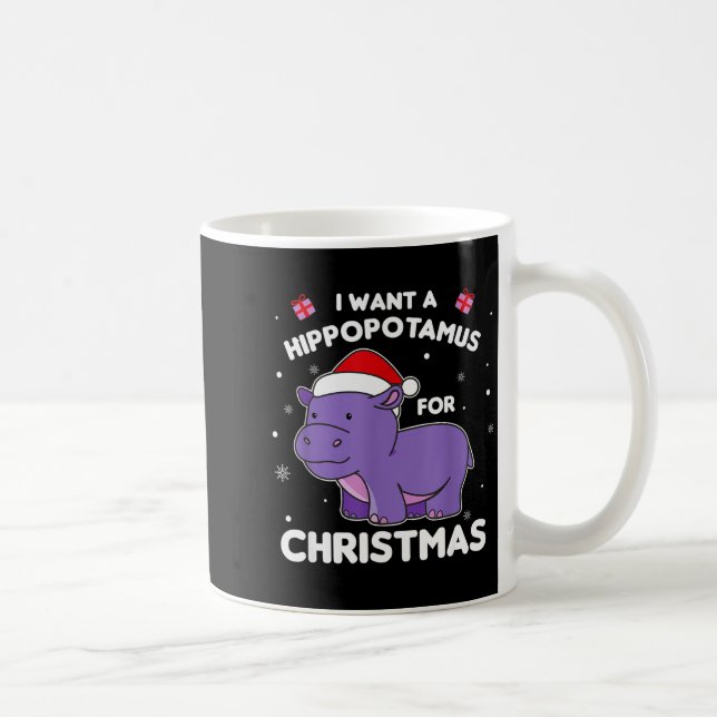I Want A Hiptamus For Christmas Sweet Hips  Kaffemugg (Höger)