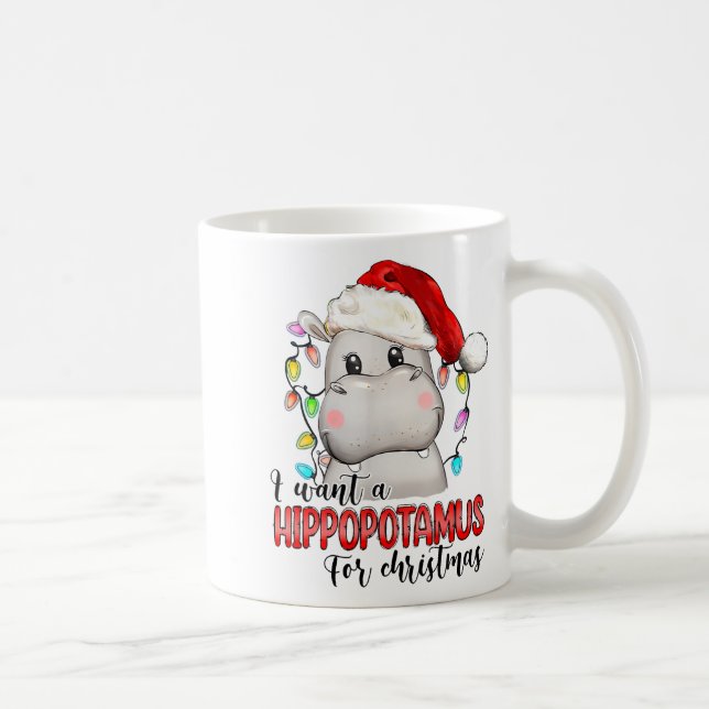 I Want A Hiptamus For Christmas Xmas Hip Lover  Kaffemugg (Höger)