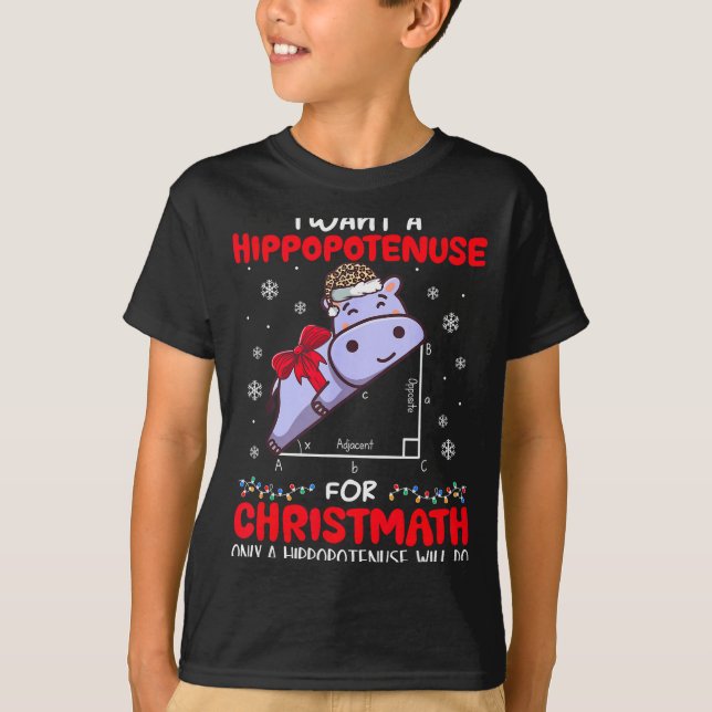 I Want A Hiptenuse For Christmath Math Teacher Chr T Shirt (Framsida)