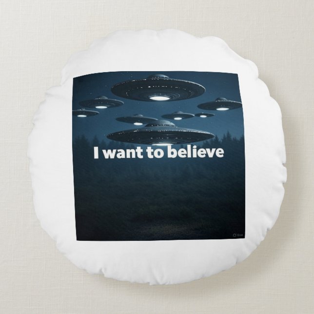 I want to believe rund kudde (Framsidan)