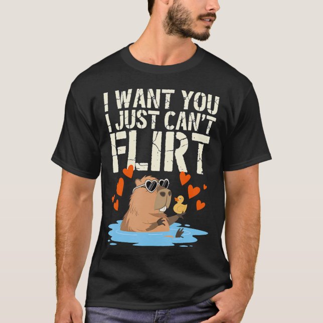 I Want You I Just Can't Flirt - Cracked Stencil T Shirt (Framsida)