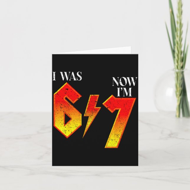 I Was 6 Now I'm 7 Birthday Funny Six Seven Meme 6  Kort (Framsida)