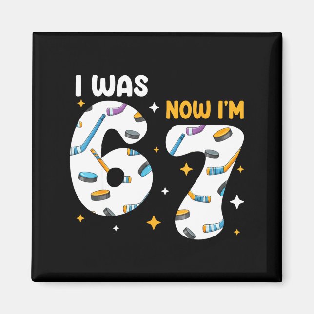 I Was 6 Now Im 7 Hockey Birthday  Magnet (Framsidan)