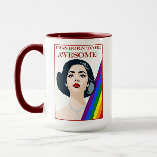 I Was Born to be Awesome Retro Vintage Gay Female  Mugg