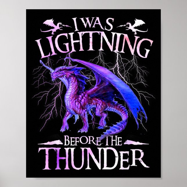 I Was Lightning Before The Thunder Dragons Lover M Poster (Framsidan)