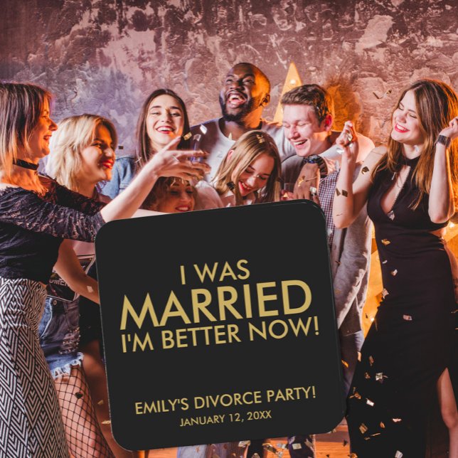 I Was Married – I’m Better Now Coaster Underlägg Papper Kvadrat (Skapare uppladdad)