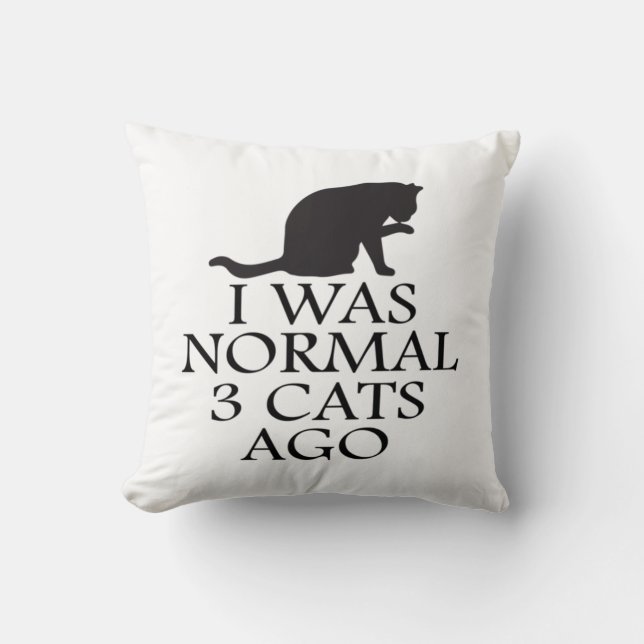 i-was-normal-3-cat-ago-lustig-cat kudde (Framsida)