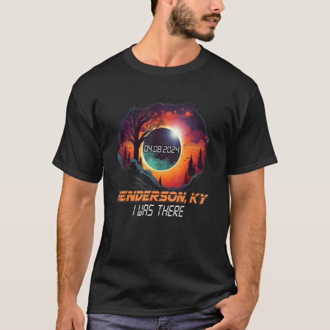I Was There Total Solar Eclipse Henderson Kentucky T Shirt (Framsida)
