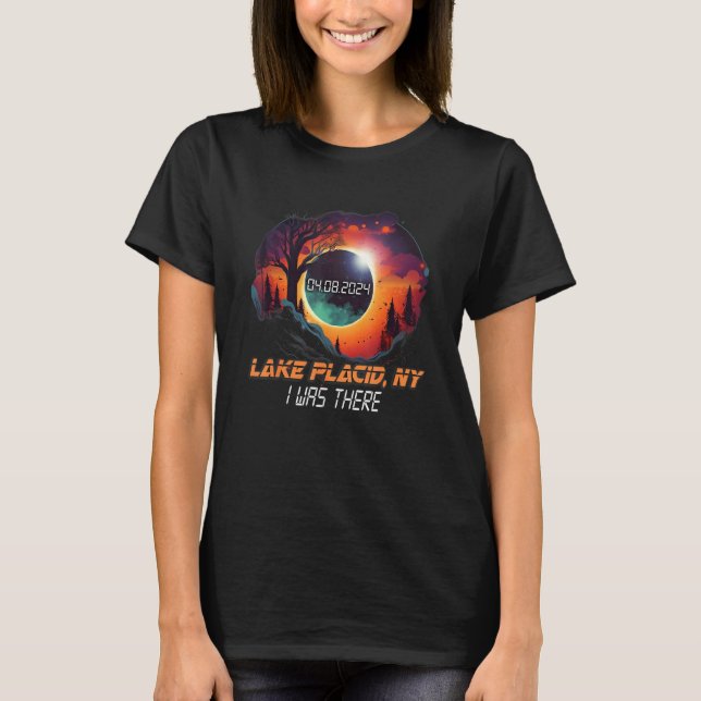 I Was There Total Solar Eclipse Lake Placid New Yo T Shirt (Framsida)