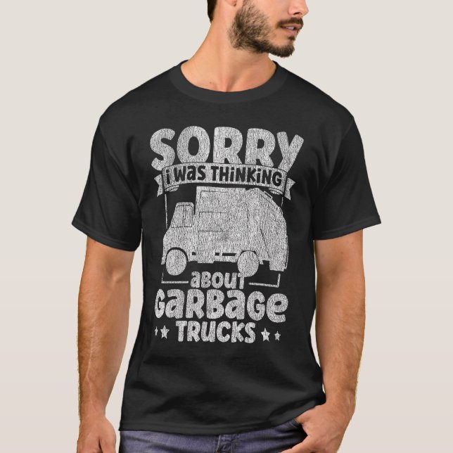 I Was Thinking About Garbage Trucks for Toddler Bo T Shirt (Framsida)