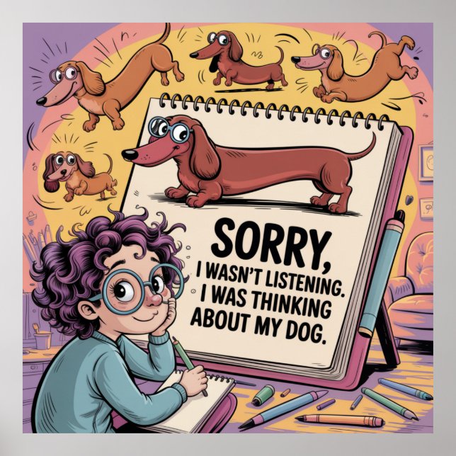 I Was Thinking About My Dog Poster (Framsidan)