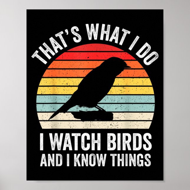 I Watch Birds I Know Things Funny Birdwatcher Bird Poster (Framsidan)