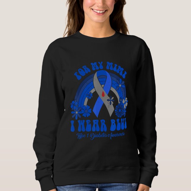 I Wear Blue For My Mimi Diabetes Awareness Ribbon  T Shirt (Framsida)