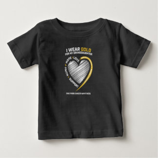I Wear Gold For My Granddaughter Childhood T Shirt