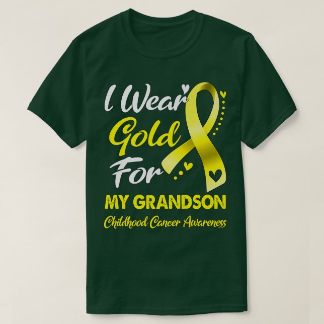 I Wear Gold For My Grandson Childhood Cancer Aware T Shirt (Design framsida)
