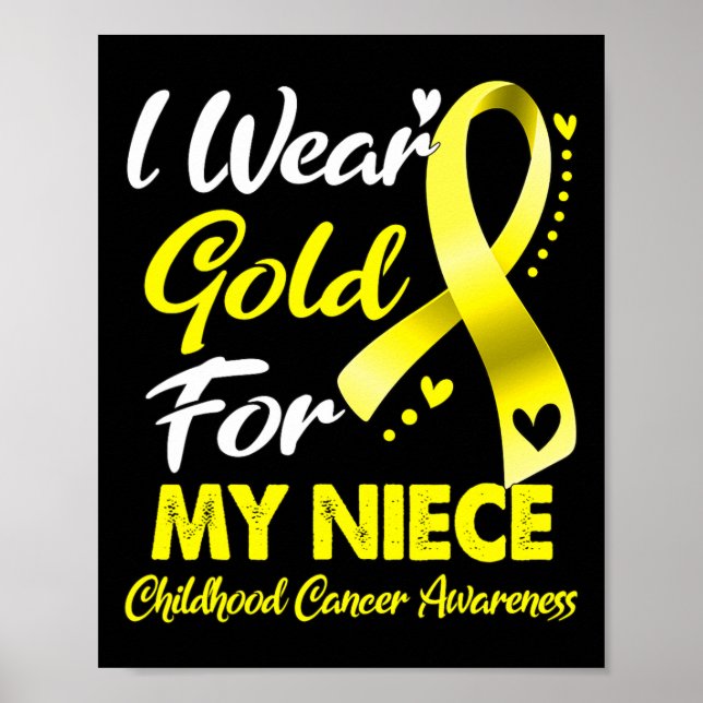 I Wear Gold For My Niece Childhood Cancer Awarenes Poster (Framsidan)