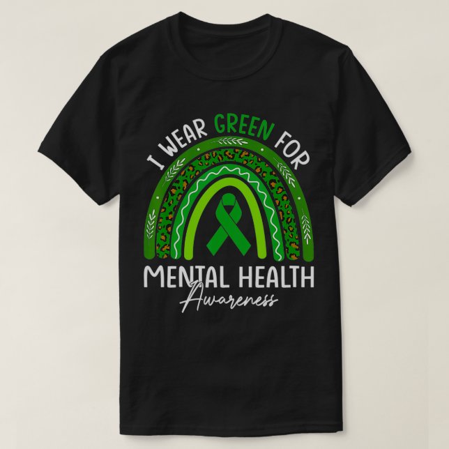 I Wear Green For Mental Health Awareness cool japa T Shirt (Design framsida)