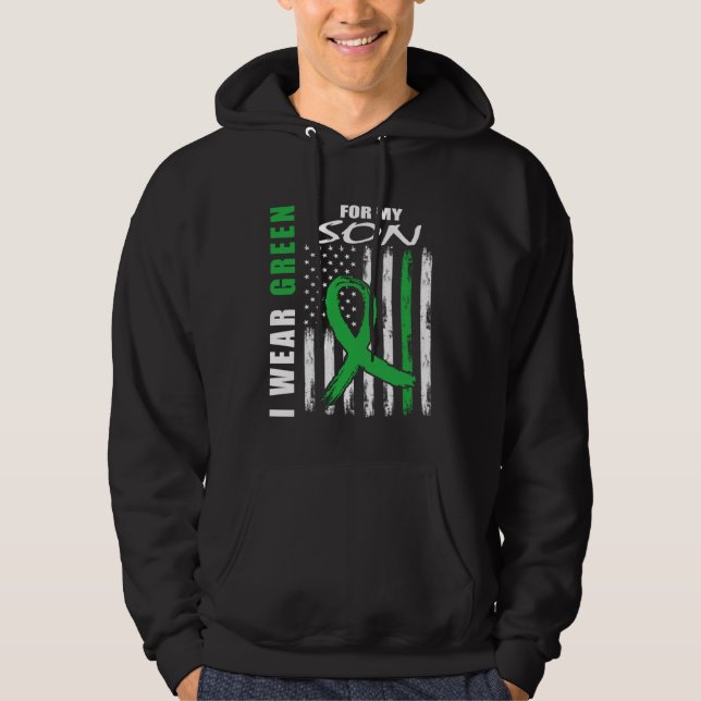 I Wear Green For My Son Kidney Disease Awareness F Hoodie (Framsida)