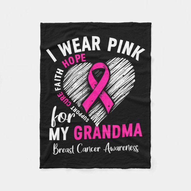 I Wear Nk For My Grandma Breast Cancer Awareness S Fleecefilt (Framsidan)