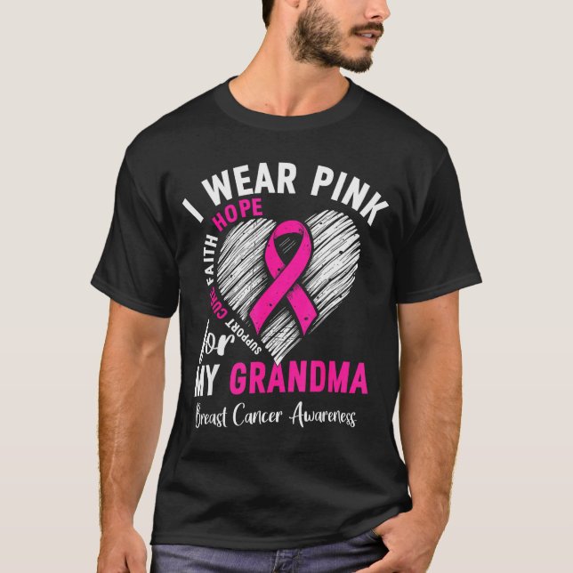 I Wear Nk For My Grandma Breast Cancer Awareness S T Shirt (Framsida)