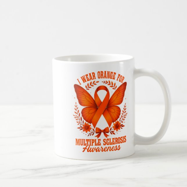 I Wear Orange For Multiple Sclerosis Awareness Ms  Kaffemugg (Höger)