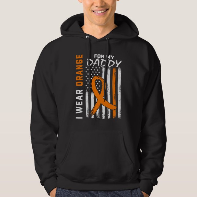 I Wear Orange For My Daddy Dad Leukemia Awareness  Hoodie (Framsida)